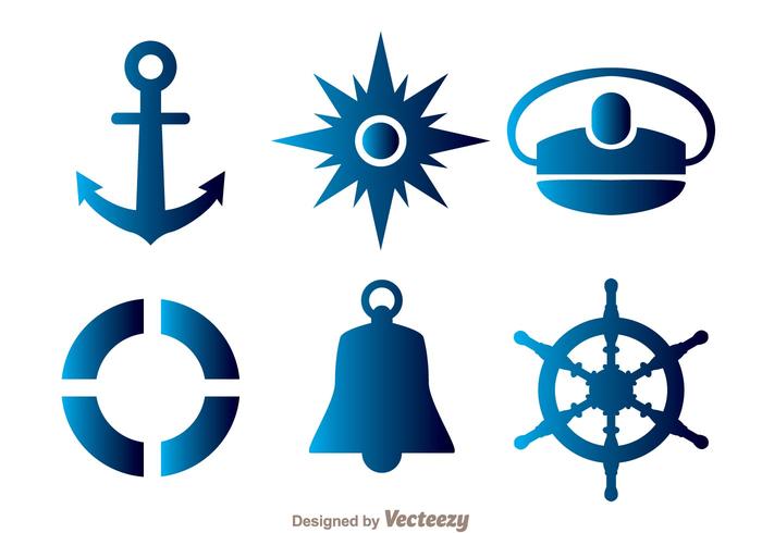 Nautical Blue Icons vector