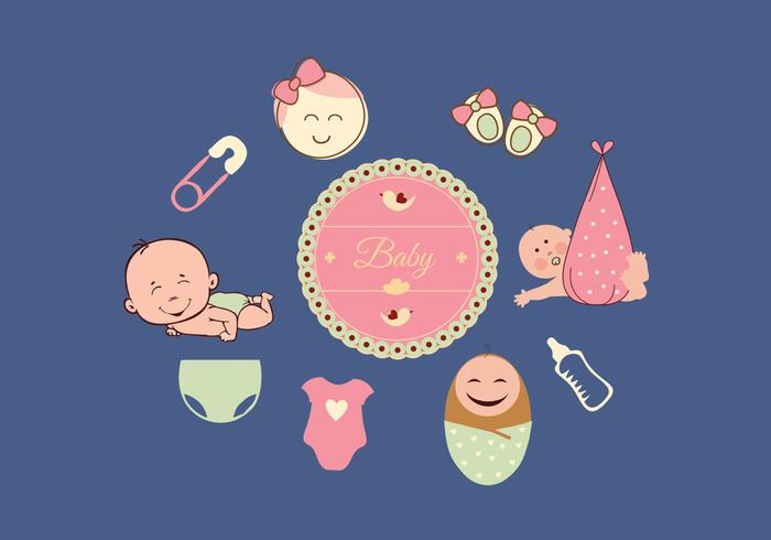 Baby icons set vector