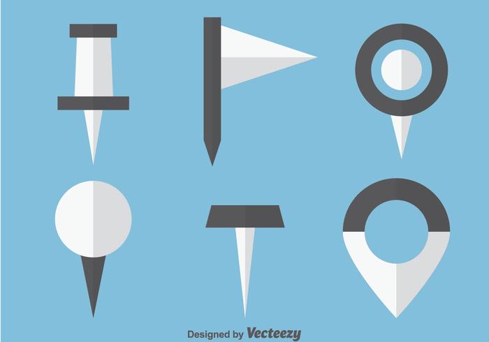 Iconos planos del indicador de la marca del vector