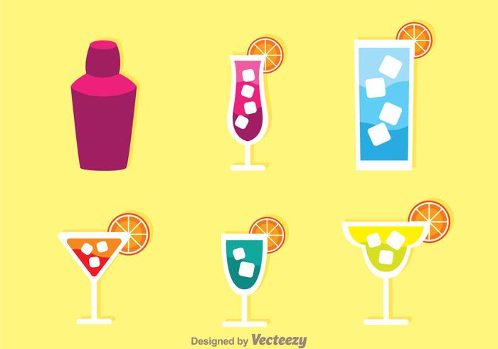 Alcohol Cocktail Icons vector