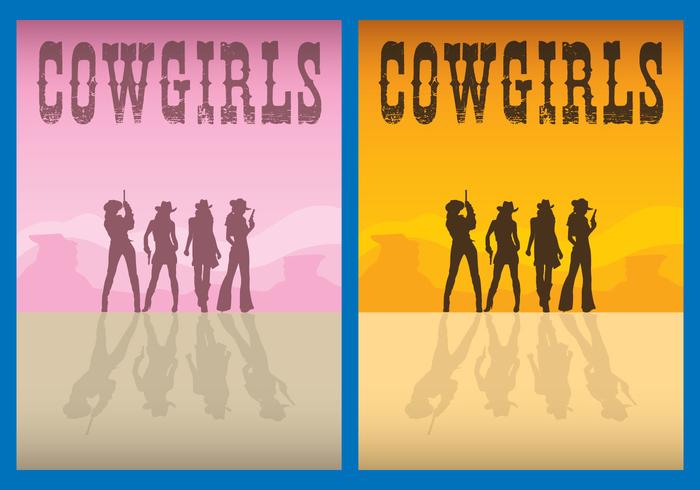 Cowgirls Flyer Vectores