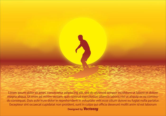 Surfer Sunset Illustration Surfer Sunset Illustration