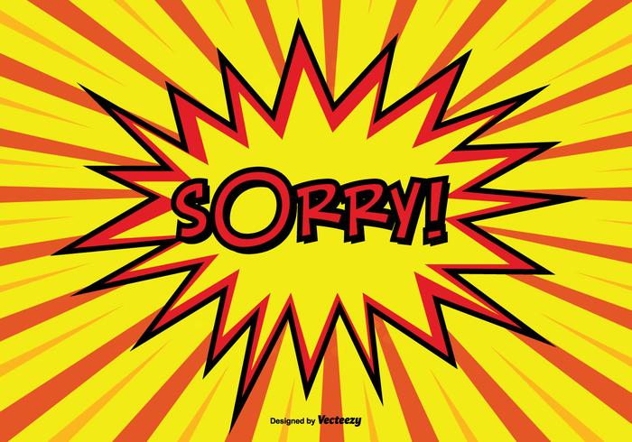 Comic Style Sorry Illustration vector