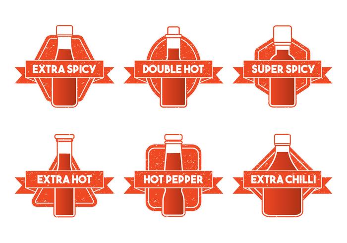 Hot Sauce Bottle Emblem Vector