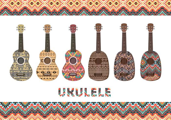 Ukulele with patterns Ukulele with patterns