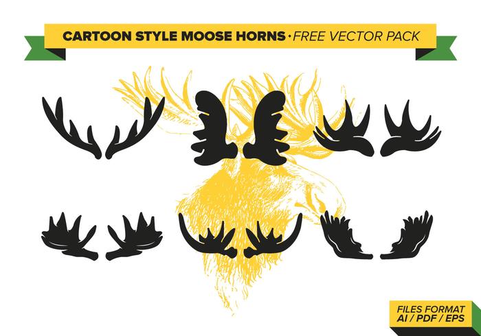 Cartoon Style Moose Horns Free Vector Pack Cartoon Style Moose Horns Free Vector Pack