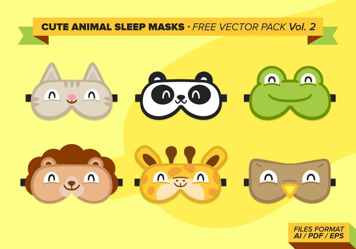 Cute Animal Sleep Masks Free Vector Pack Vol 2 Cute Animal Sleep Masks Free Vector Pack Vol 2