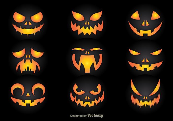 Caras de calabaza vector