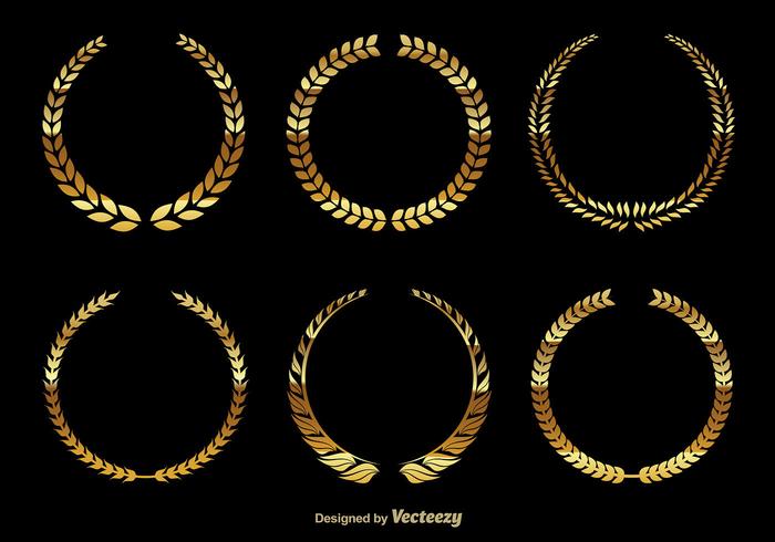 Golden wreaths vector