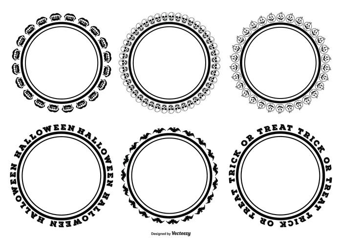 Simple Round Halloween Frame Set Download Free Vectors