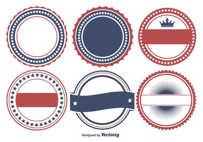 Colorful Patriotic Badge Shape Set vector