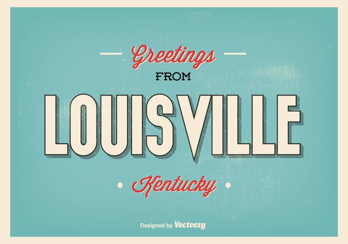 Ilustración retro de los saludos de Louisville Kentucky del estilo vector