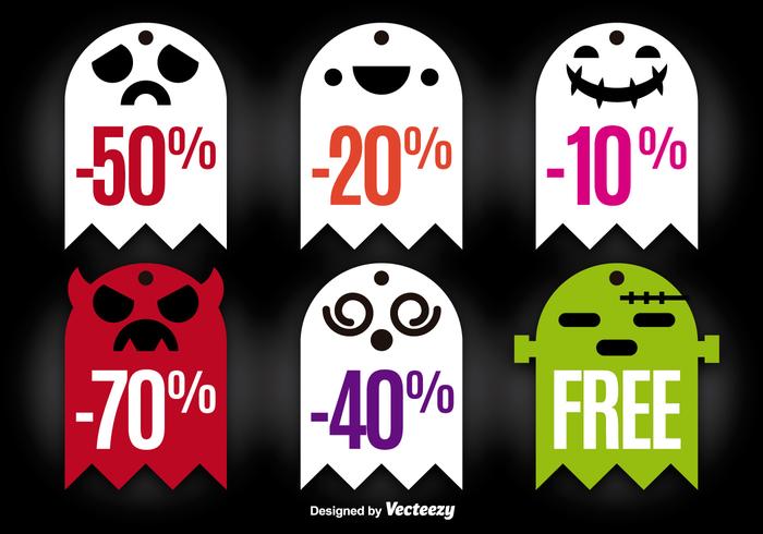 Halloween ghost tags vector