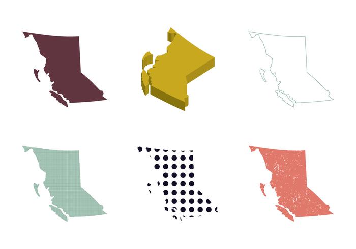 Mapa del vector de Columbia Británica gratis