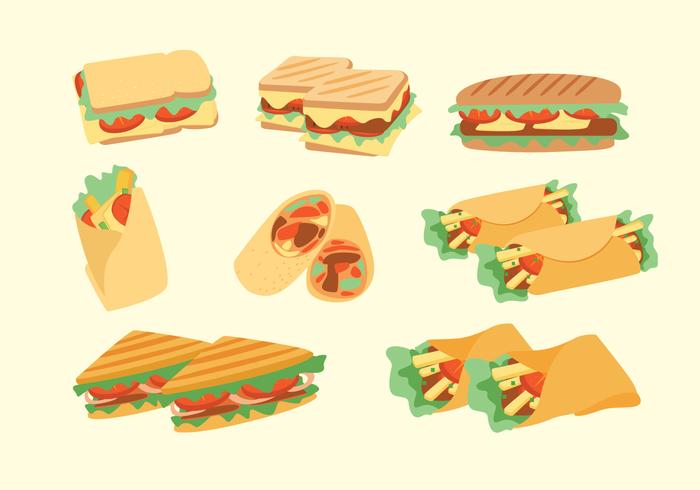 Panini Sandwich Vectores