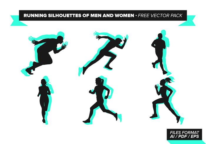 Running Silhouettes Of Men And Women Free Vector Pack