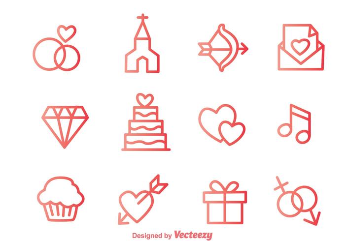 Iconos del esquema del amor vector