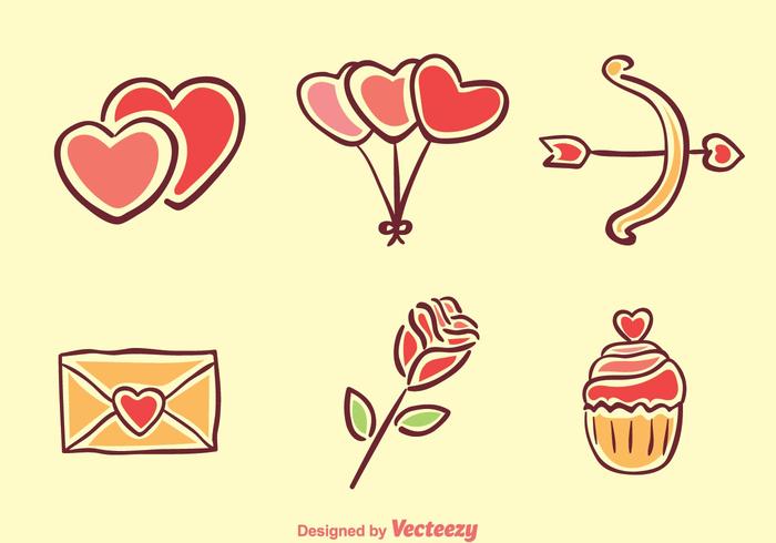 Love Cartoon Icons vector