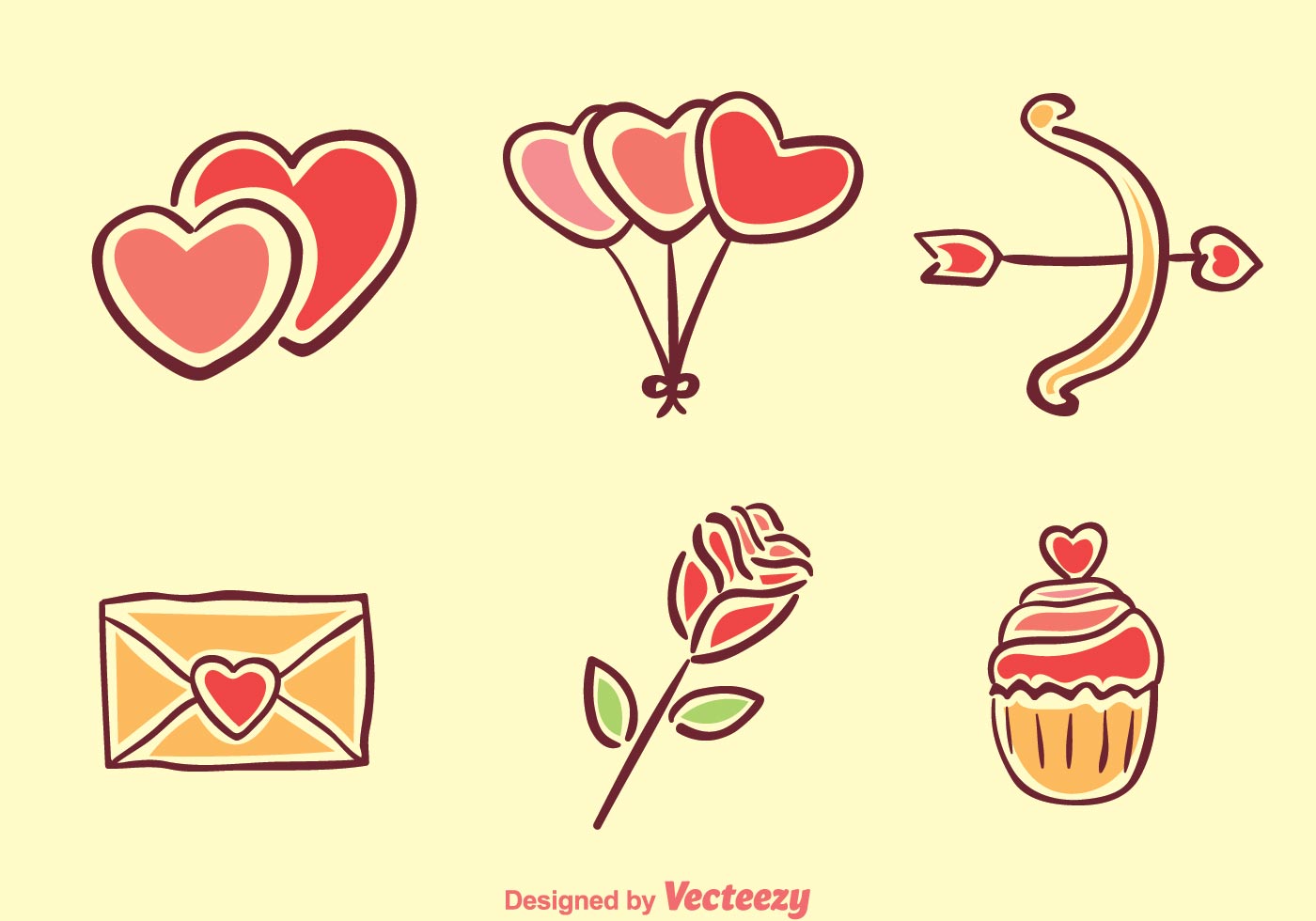 Love Cartoon Icons 96610 Vector Art at Vecteezy