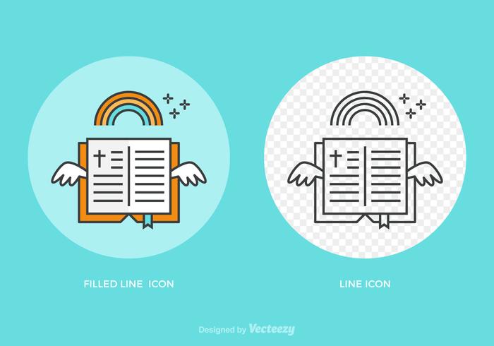 Free Open Bible Line Vector Icon