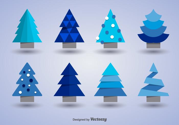 Christmas trees icons vector