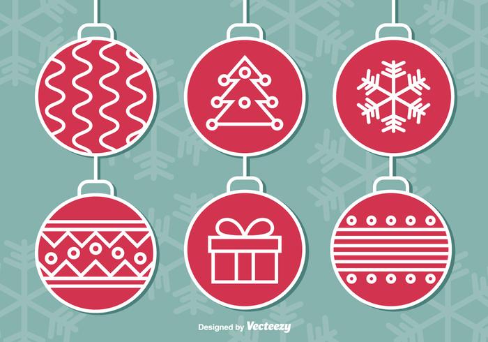 Hanging Christmas balls vector