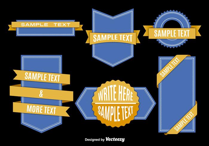 Shields and ribbons templates vector