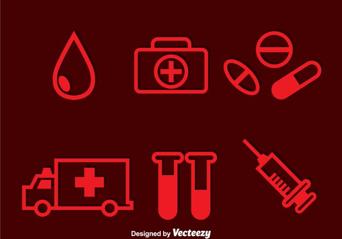 Hospital Red Icons Hospital Red Icons
