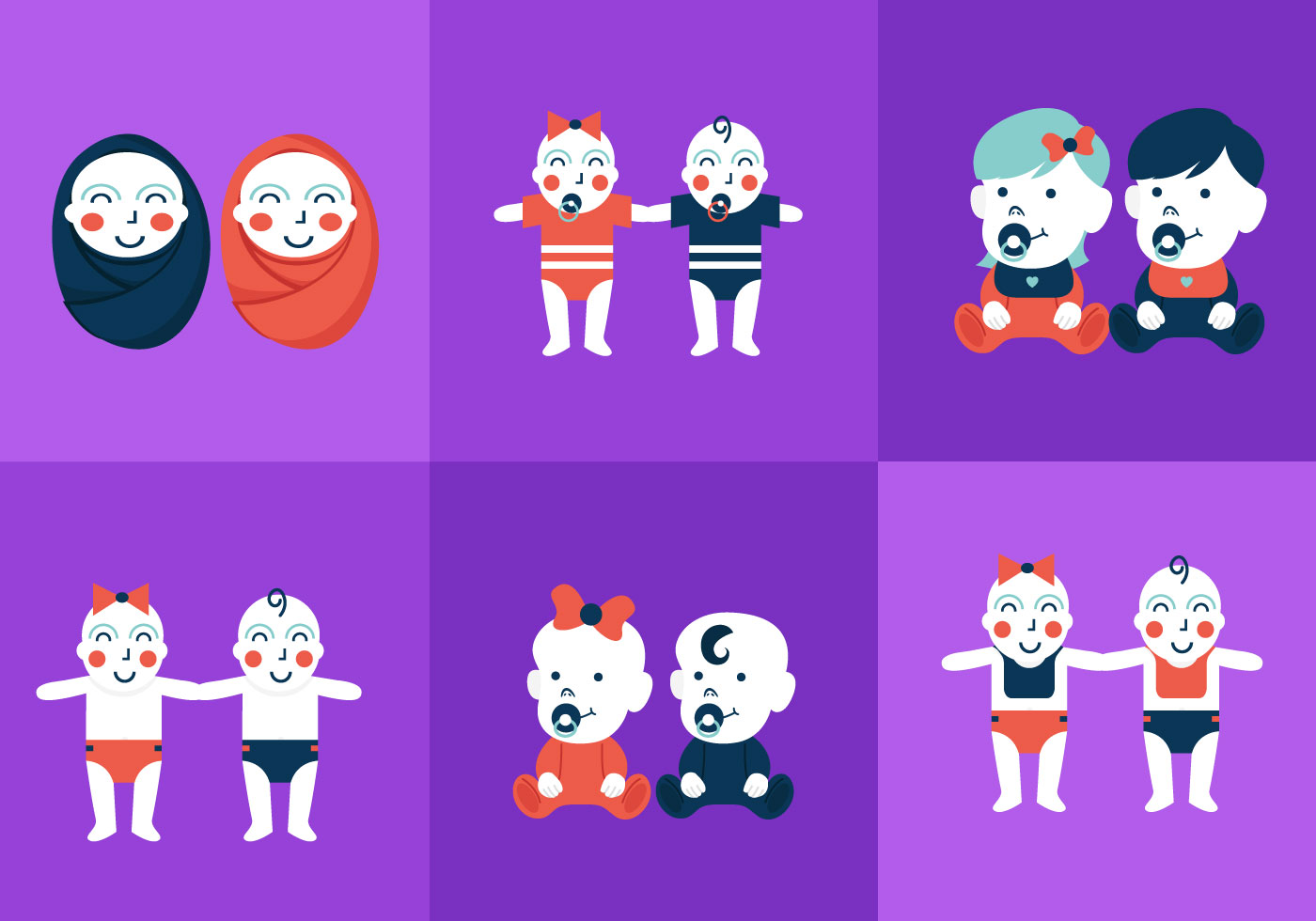 Download Twin Babies - Download Free Vector Art, Stock Graphics ...