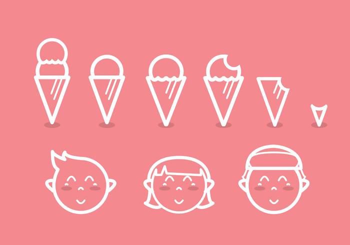 Snow Cone Cup Icon Set 2