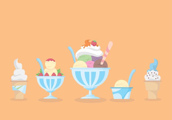 Snow Cone Cup Vector Set