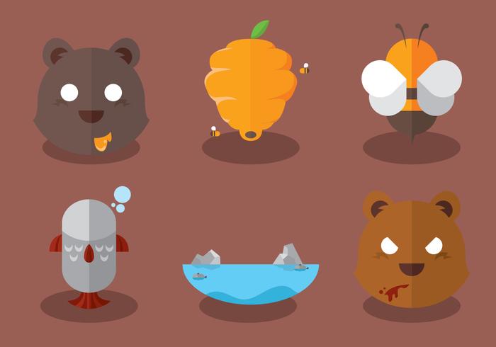 Wild Bear Vector Set 