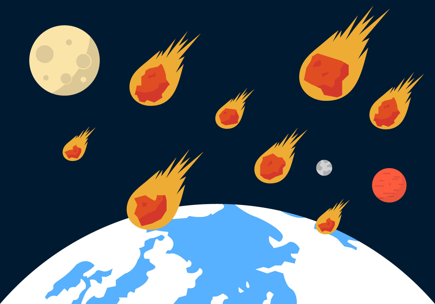 Meteor Shower Vector Illustration - Download Free Vector Art, Stock