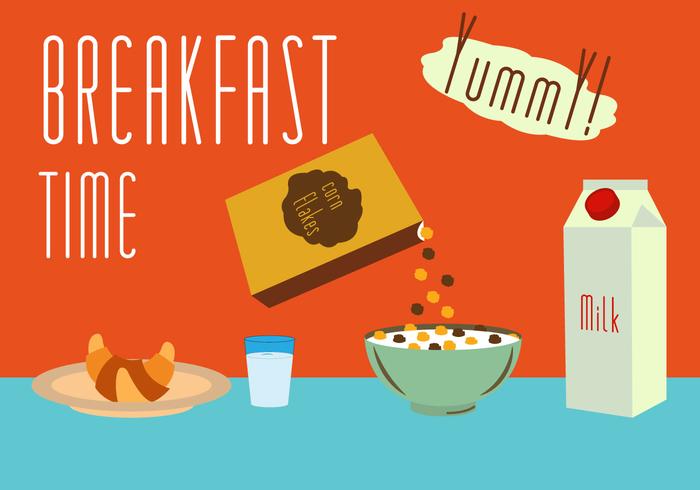 Set of Meals for Breakfast in Vector