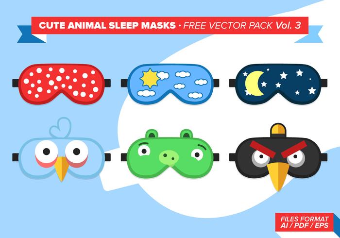 Cute Animal Sleep Masks Free Vector Pack Vol. 3