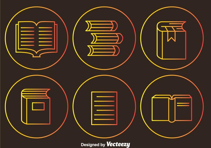 Read Outline Circle Icons vector