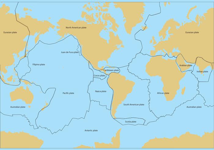 Tectonic Plates Map Vector