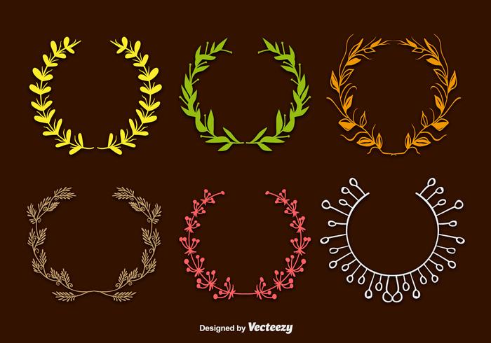 Hand drawn wreaths vector