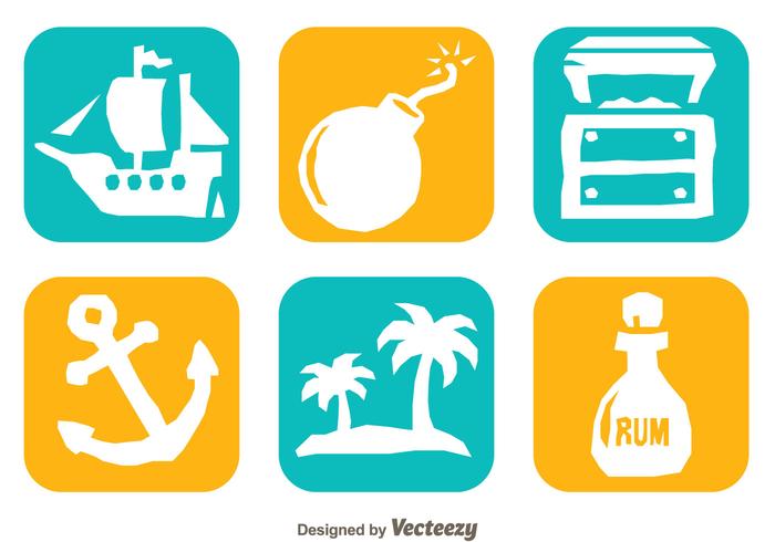 Treasure Hunter White Icons vector