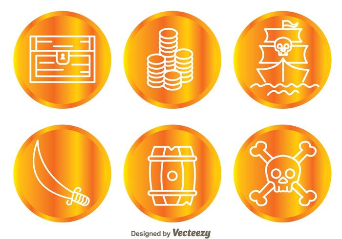 Treasure Hunter Coin Icons vector