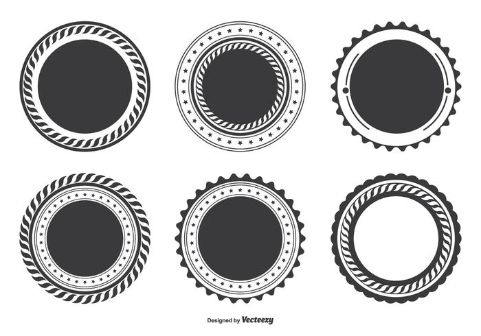 Conjunto de forma de insignia en blanco vector