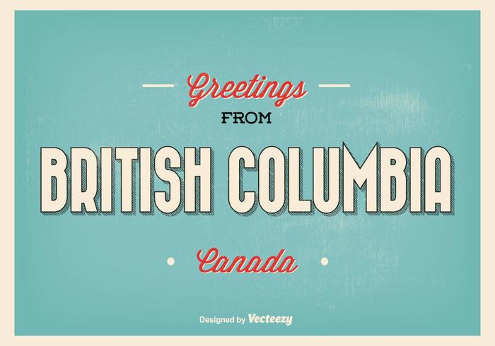 British Columbia Typographic Greeting Illustration vector