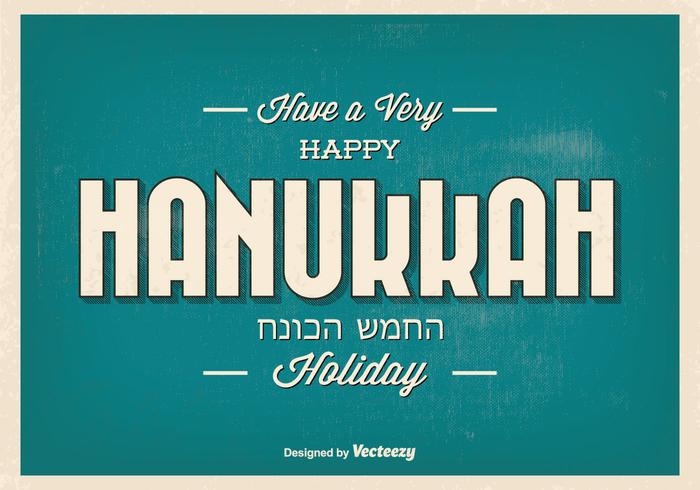 Ilustración tipográfica de Hanukkah feliz vector