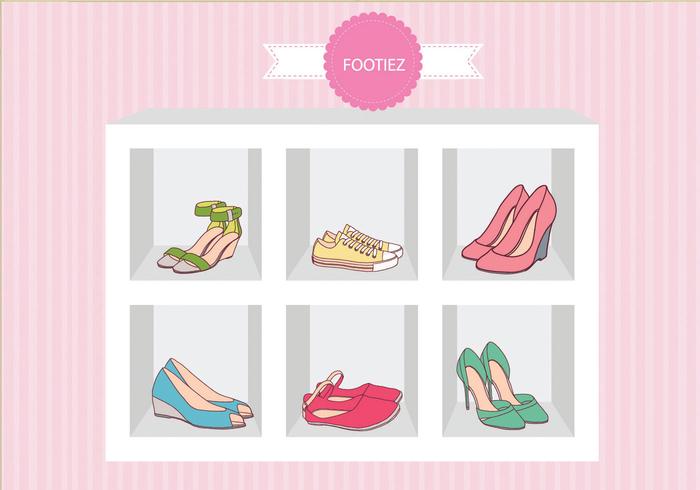 Fashion Shoes Sandal Case Vector Fashion Shoes Sandal Case Vector