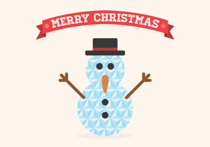 Flat Geometric Christmas Snowman Vector Flat Geometric Christmas Snowman Vector