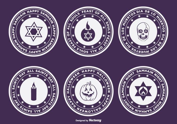 Halloween, Samhain, Dia de Muertos Badges Halloween, Samhain, Dia de Muertos Badges