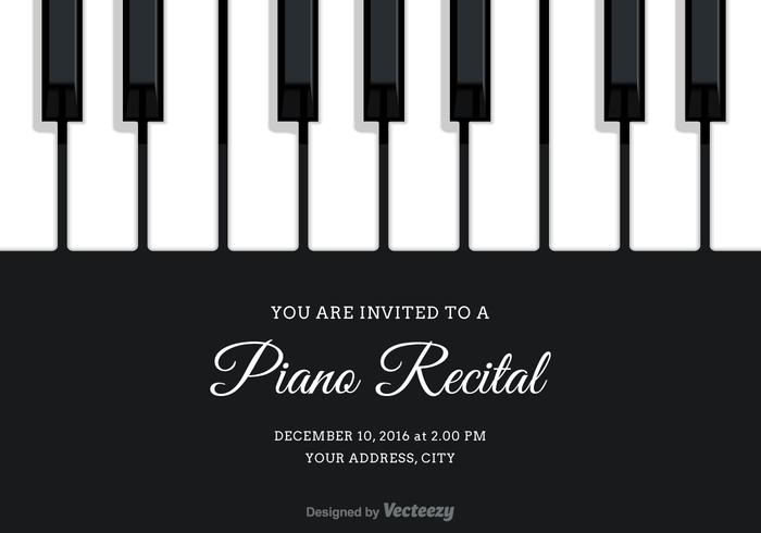 Vector Piano Recital Invitation