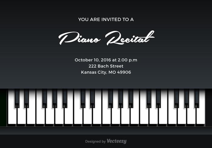 Piano Recital Vector Invitation