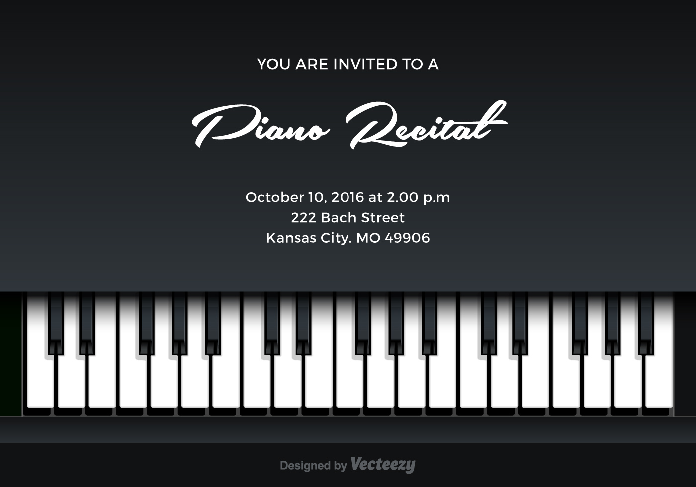 Piano Recital Invitation Template Free