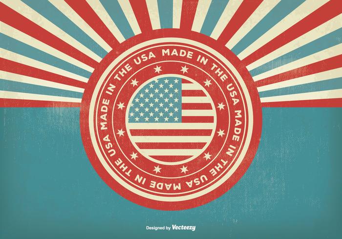 Vintage Style Made In The Usa Illustration Vector Art At Vecteezy